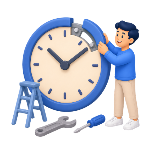 Iconos reloj en construcción